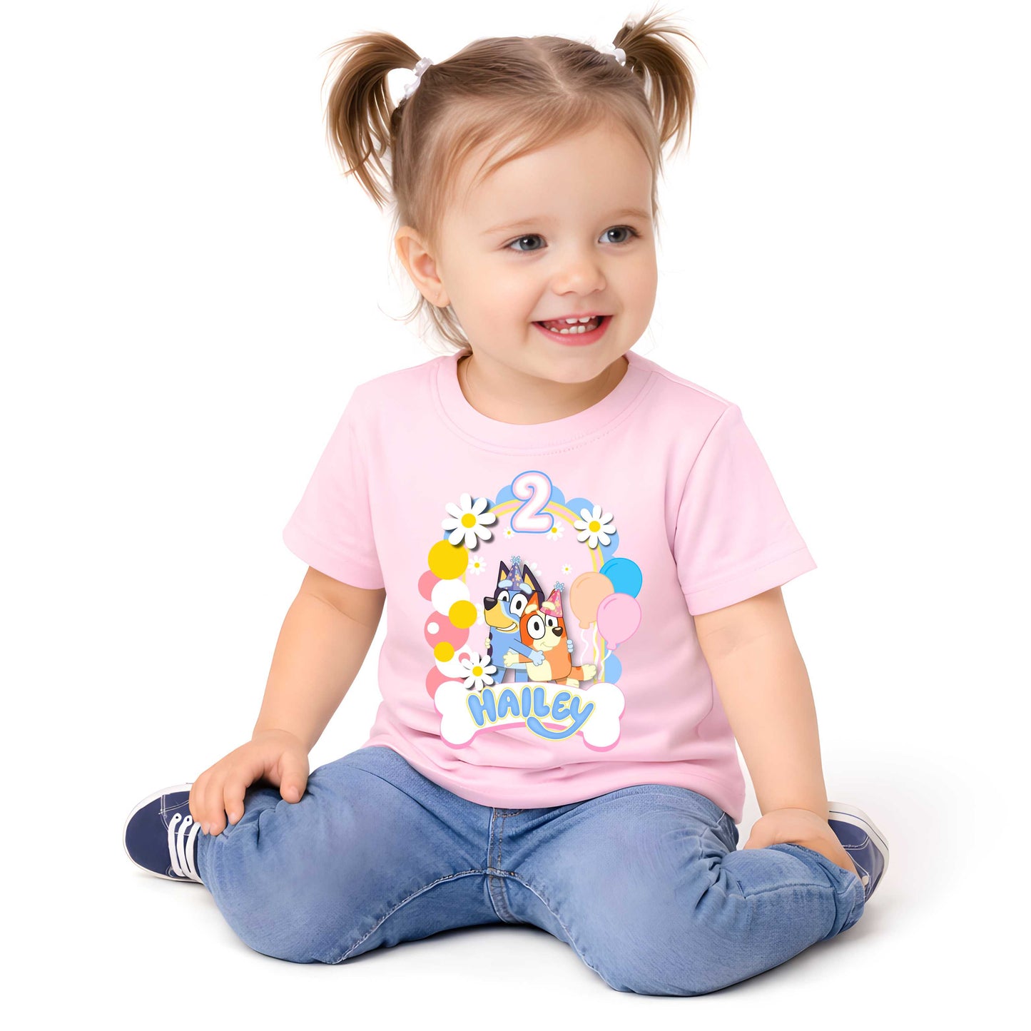 Inspired Bluey Birthday T-Shirt, All Size, Family Matching Tee