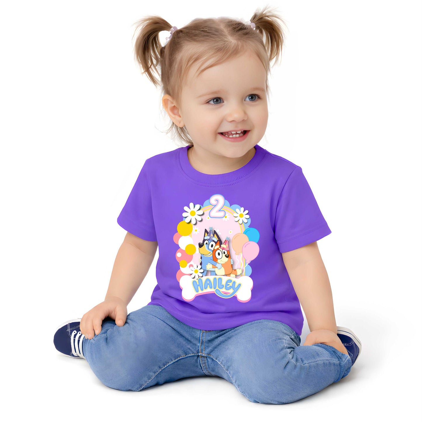 Inspired Bluey Birthday T-Shirt, All Size, Family Matching Tee