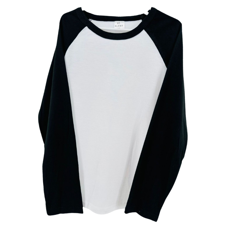 Adult Blank Sublimation Raglan Long sleeve shirt