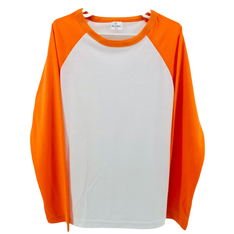 Infant and Toddler Blank Sublimation Raglan Long sleeve shirt