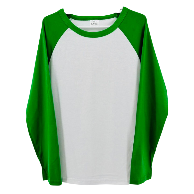 Adult Blank Sublimation Raglan Long sleeve shirt