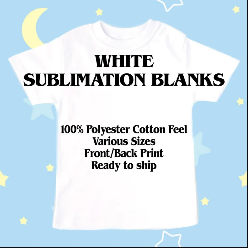 Toddler Blank Sublimation Shirts 100% Polyester Cotton Feel Short