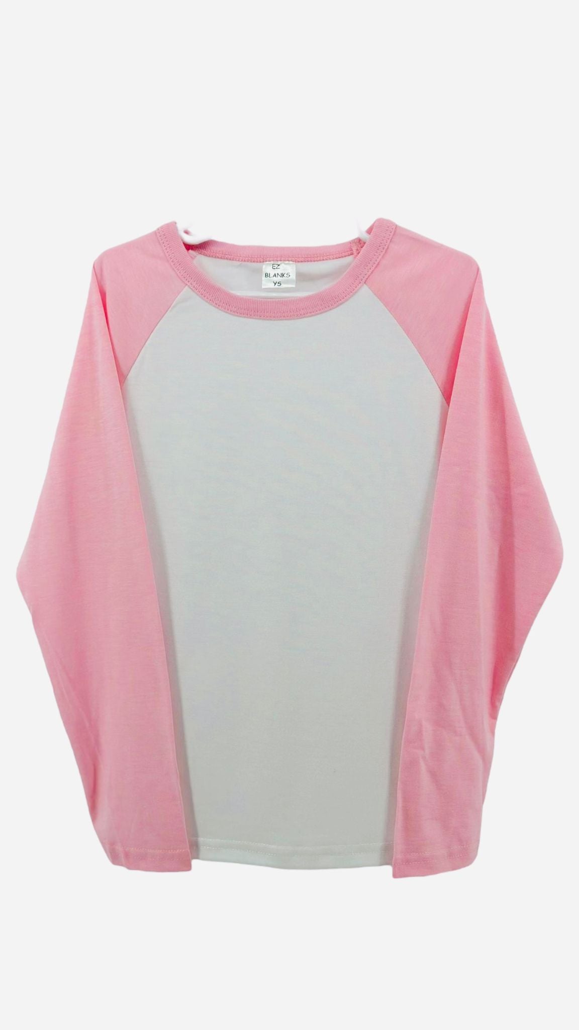 Infant and Toddler Blank Sublimation Raglan Long sleeve shirt