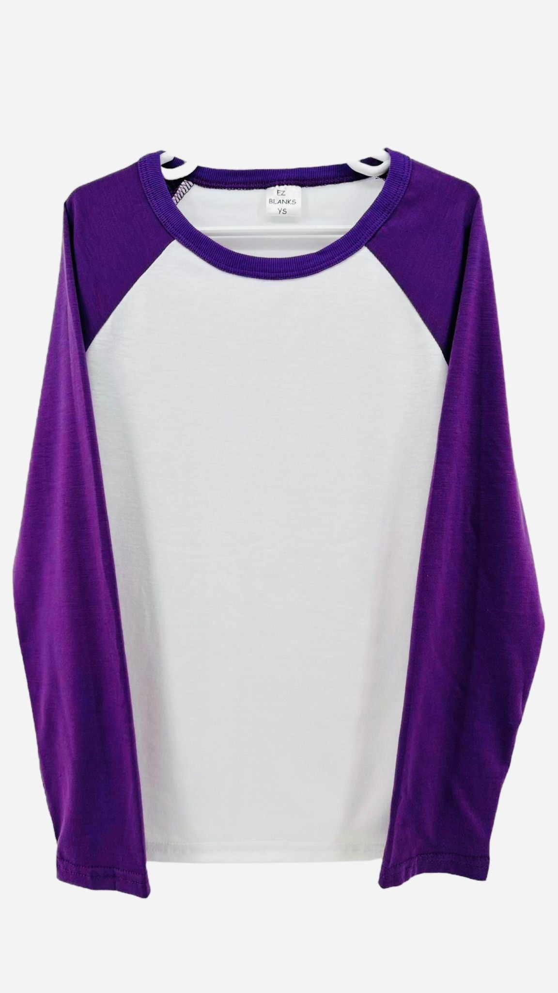 Infant and Toddler Blank Sublimation Raglan Long sleeve shirt