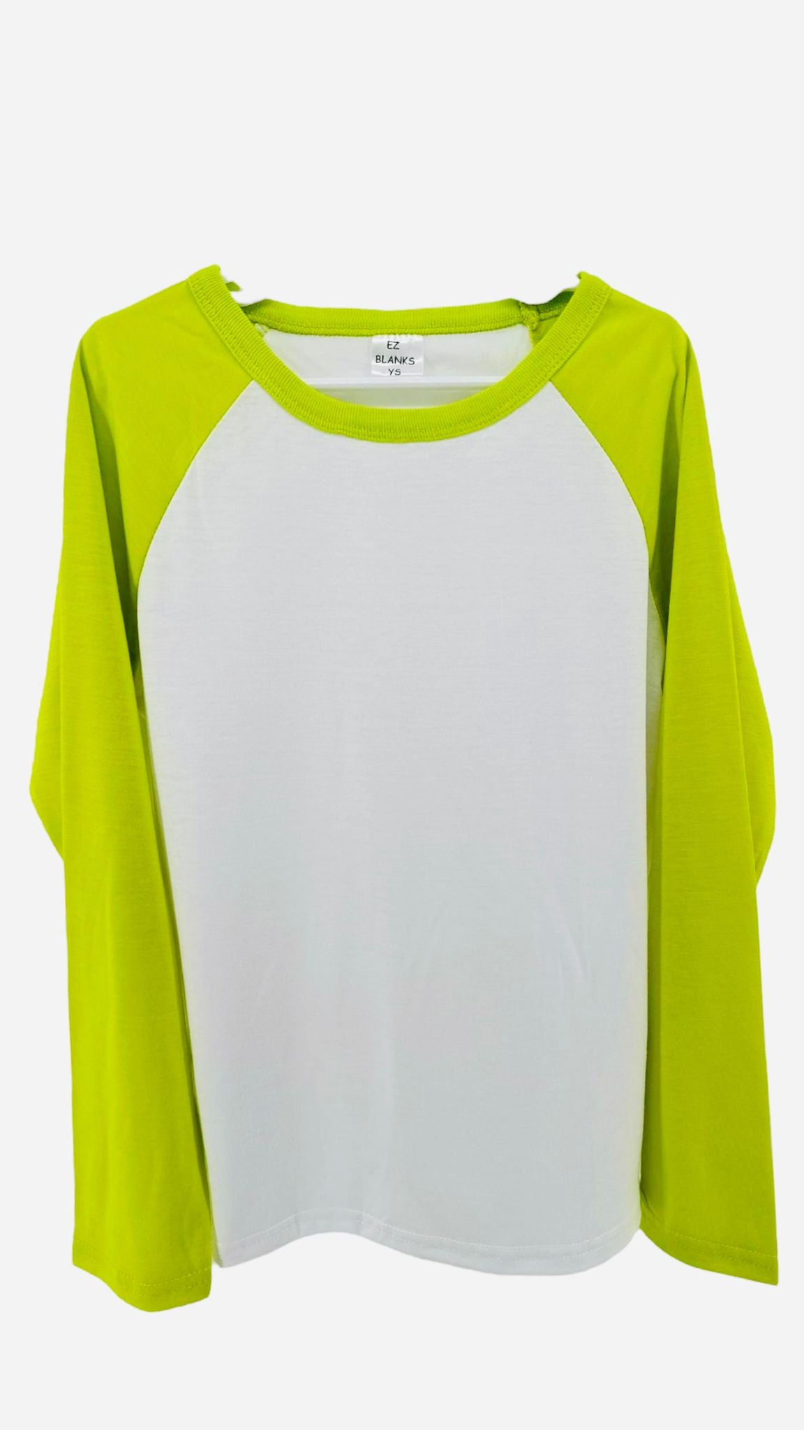Infant and Toddler Blank Sublimation Raglan Long sleeve shirt