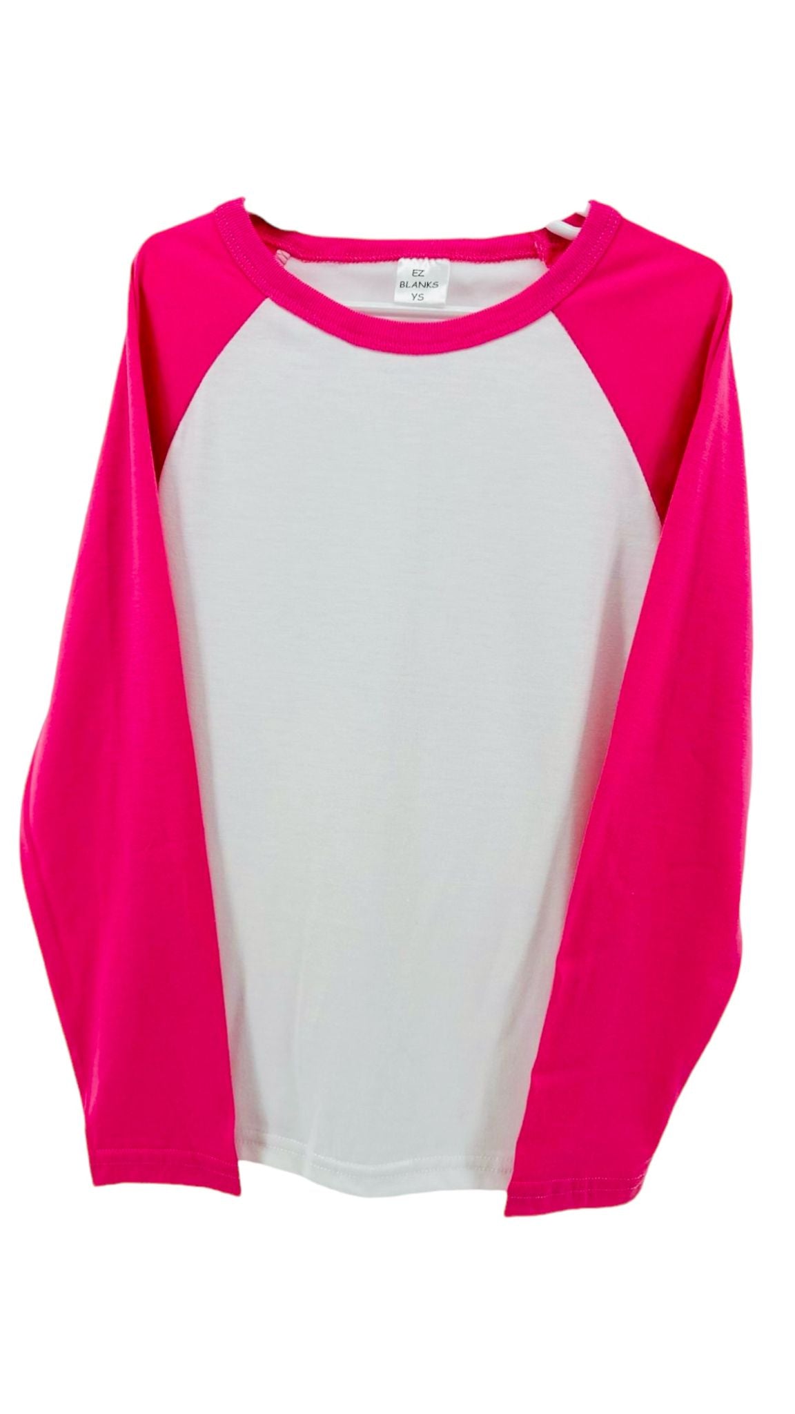 Infant and Toddler Blank Sublimation Raglan Long sleeve shirt